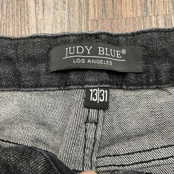Judy Blue Jeans Womens 13/31 Black Skinny Fit High Rise Dark Wash Stretch - Picture 5 of 12